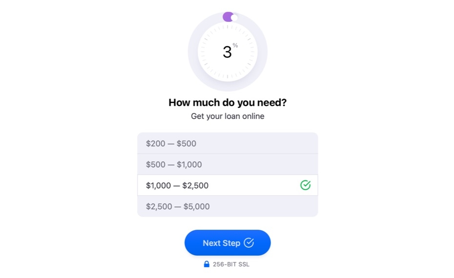 Simple loan application form